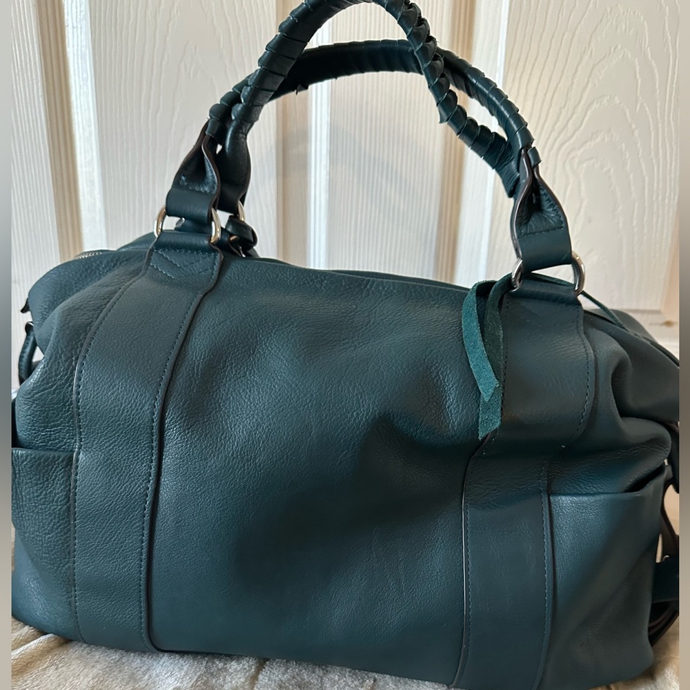 Aimee Kestenberg Teal Leather Satchel The Suzie 10th Anniversary GUC - Picture 2 of 16